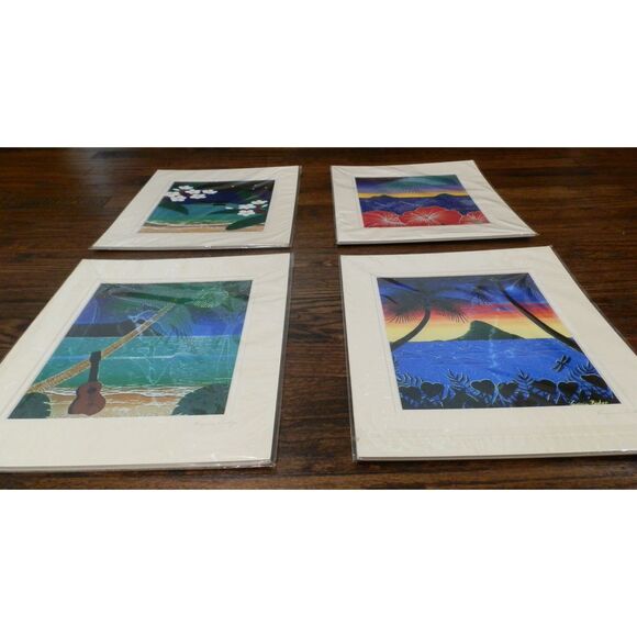 Virginia Bishop Signed Oahu Hawaiian 11"x14" Prints Art Lot of 4 New - Picture 2 of 4